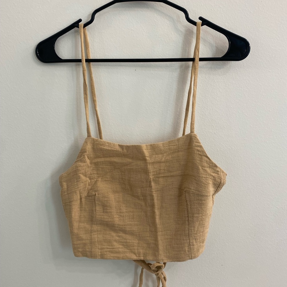 Blush Linen Crop Top